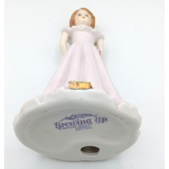 Enesco Birthday Girl Figurine Number 13 Pink Dress Red Hair Vintage 6 Inch 1982 - Picture 11 of 13